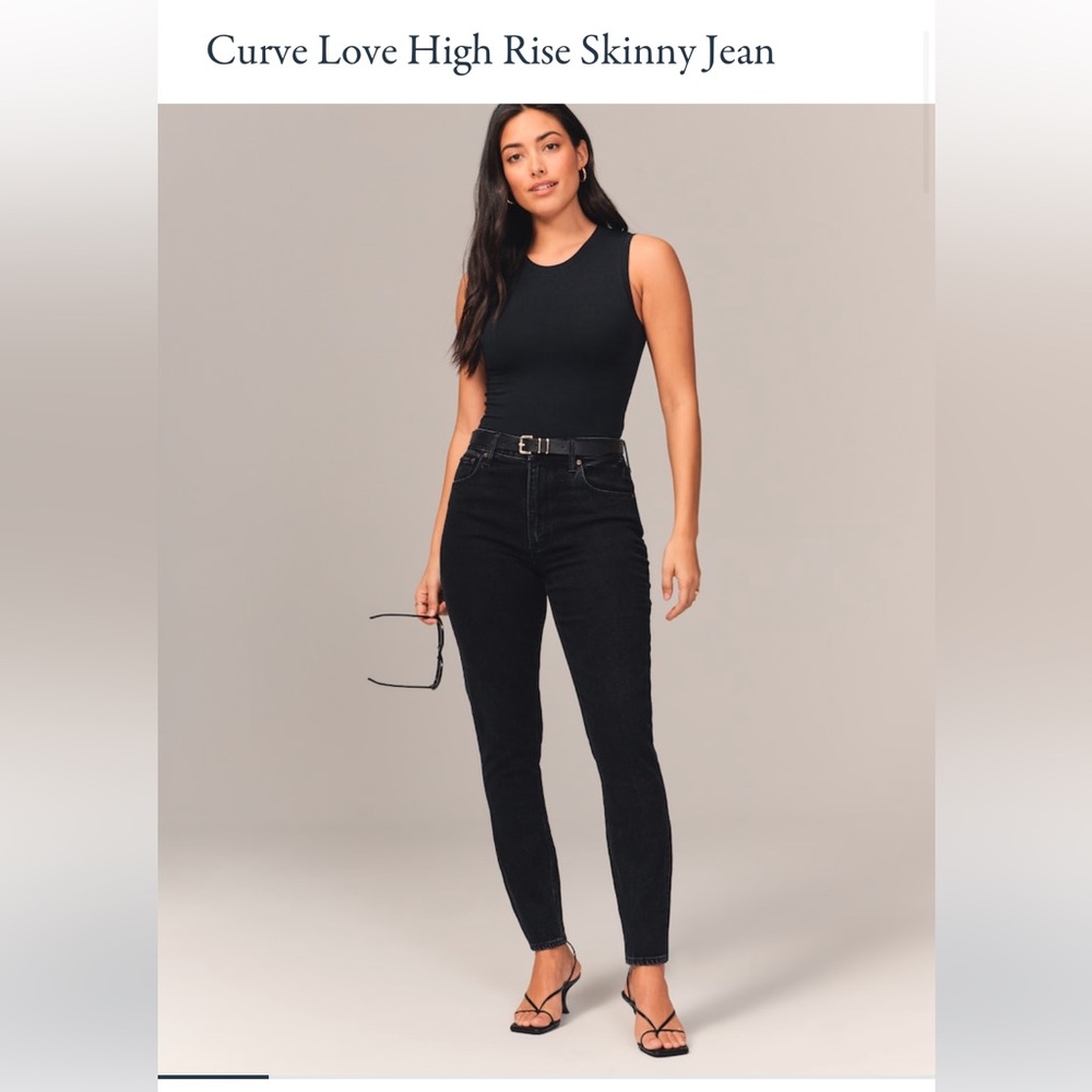 Abercrombie Curve Love High Rise Skinny Jeans in black